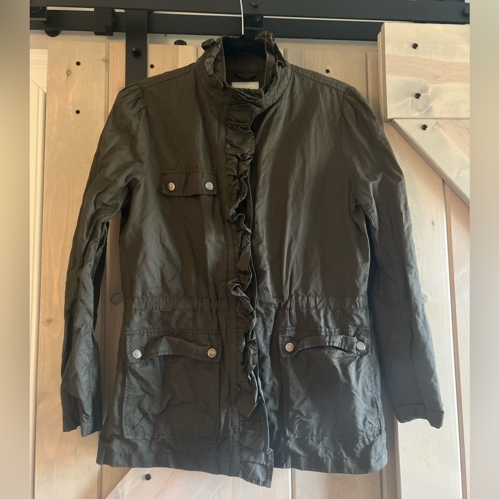 Converse Ruffle Placket Rain Jacket